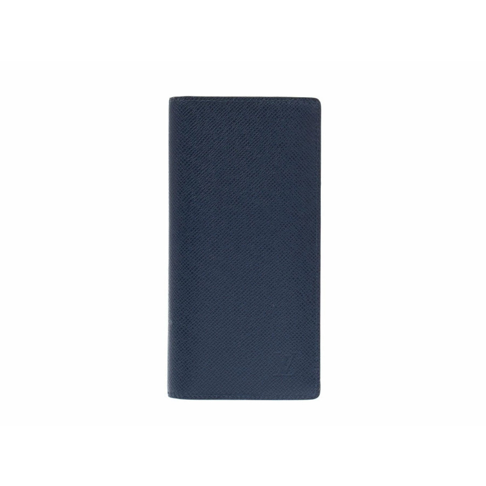Louis Vuitton Taiga Portefeuille Brazza Blue Marine Blue Long Wallet